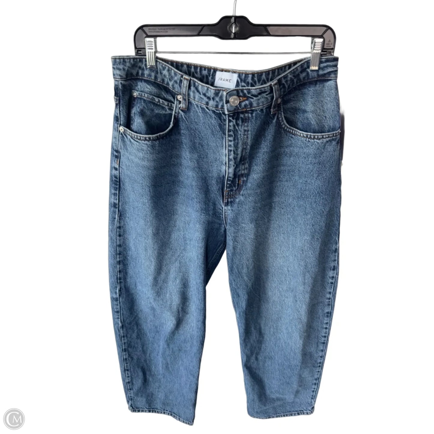 Jeans Straight By Frame In Blue Denim, Size: 12