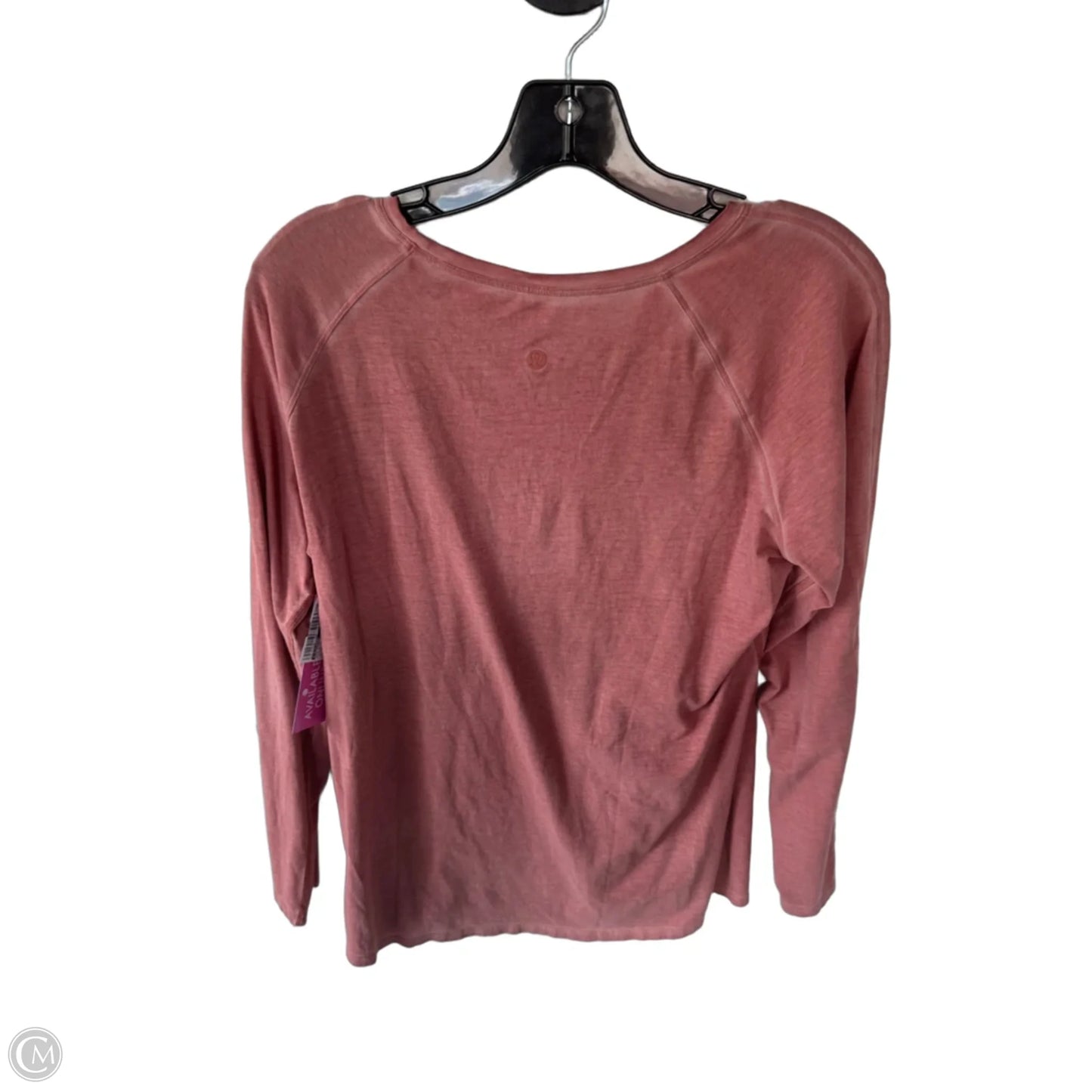 Athletic Top Long Sleeve Crewneck By Lululemon In Orange, Size: M