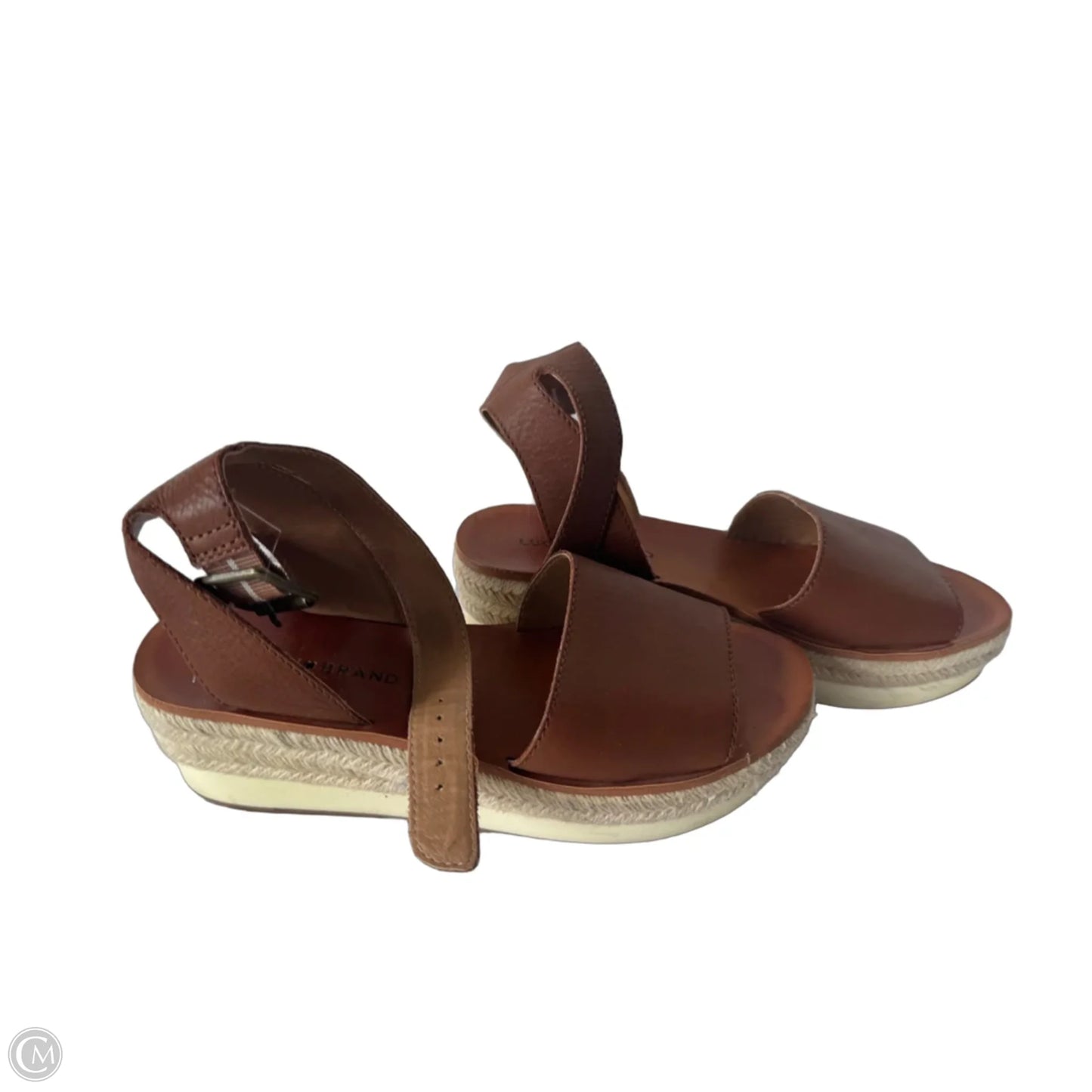 Sandals Heels Wedge By Lucky Brand In Brown, Size: 8