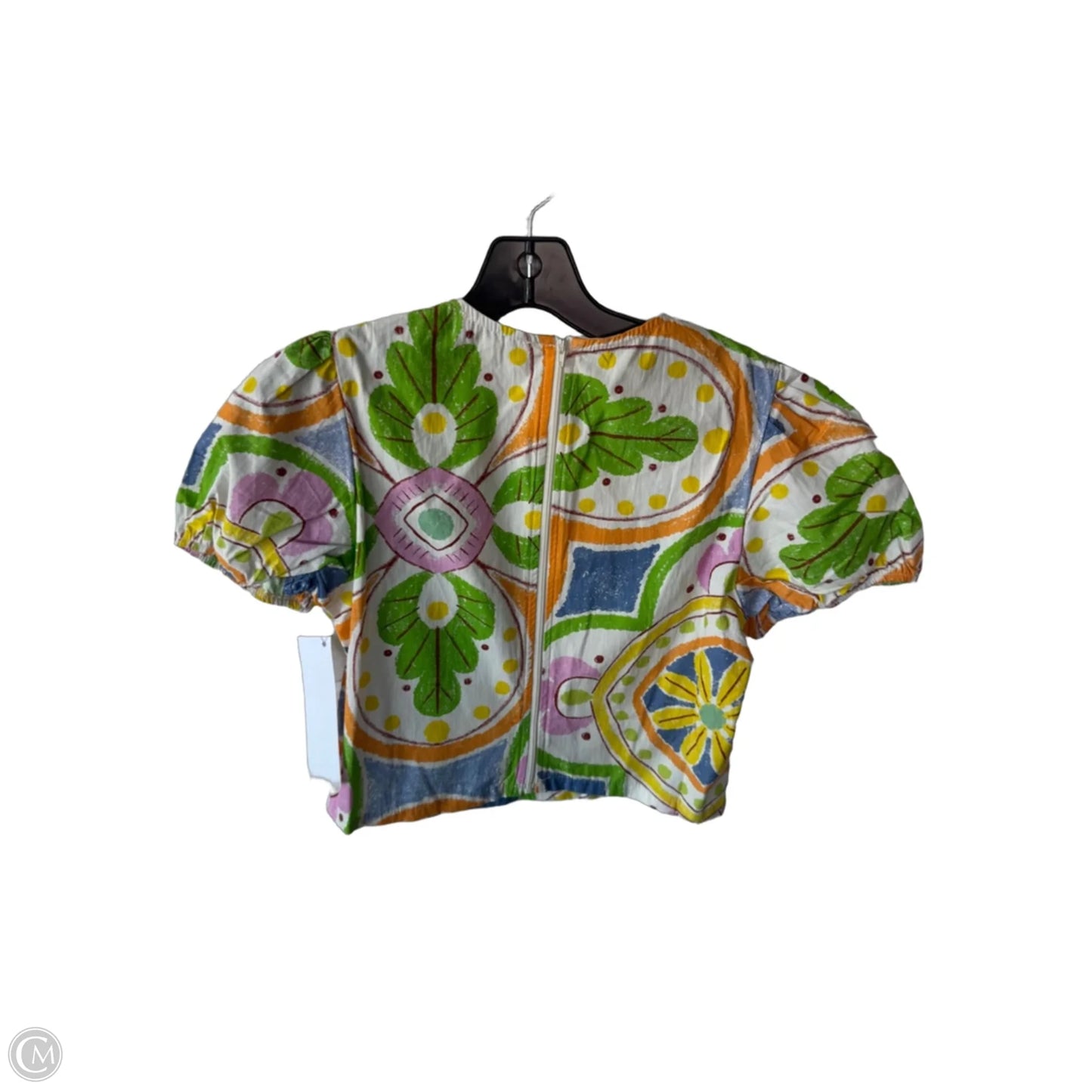 Top Short Sleeve By Cmb In Green & Orange, Size: Xs