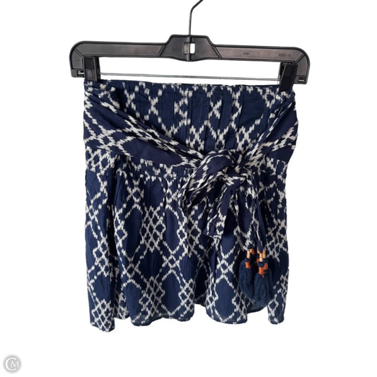 Skirt Mini & Short By Anthropologie In Blue & White, Size: 8