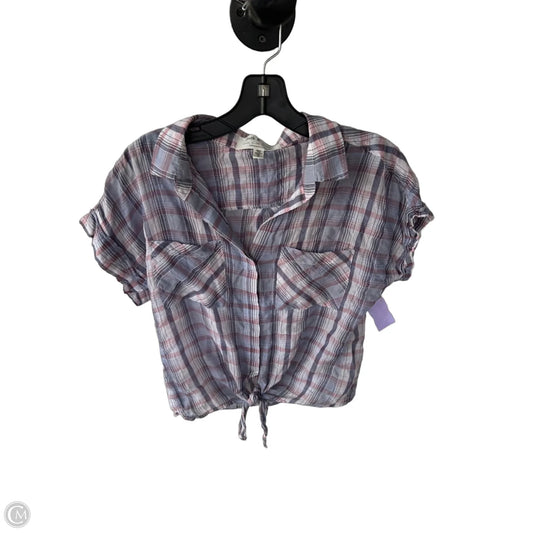 Top Short Sleeve By Cloth & Stone In Blue & White, Size: S