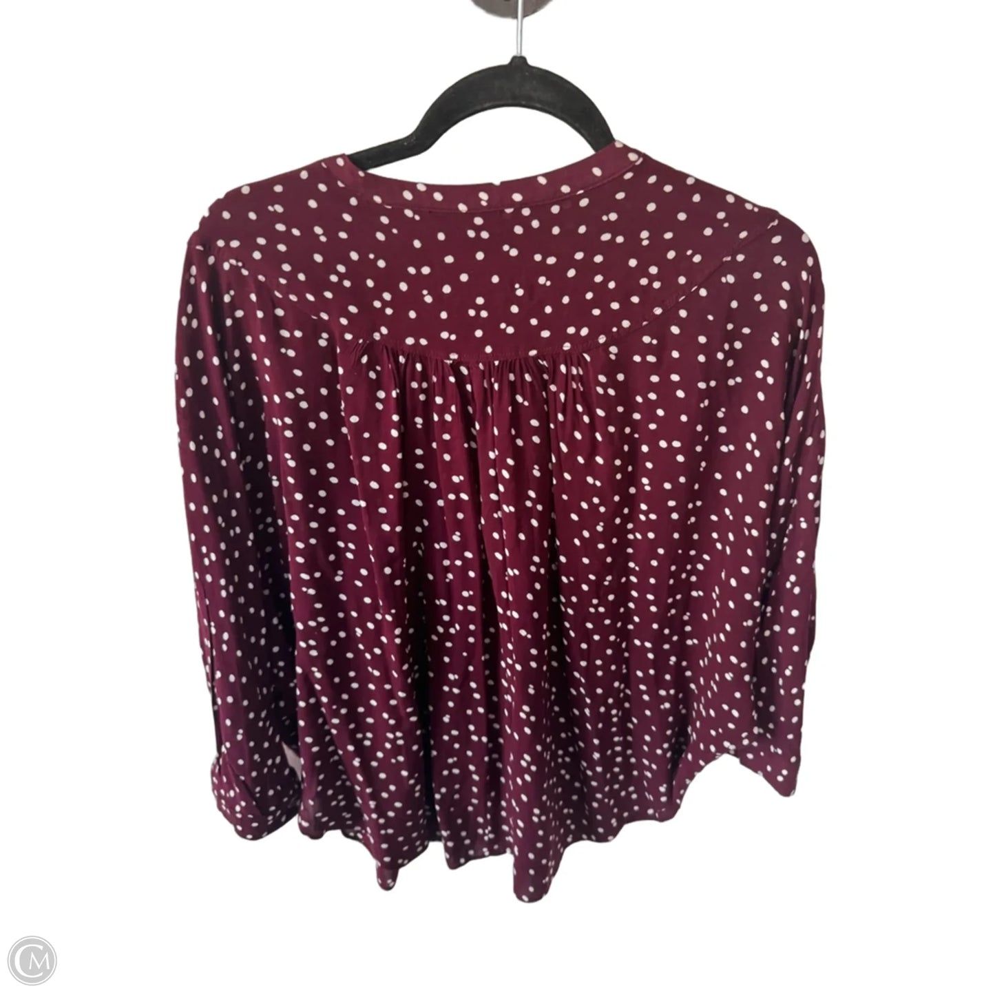 Top Long Sleeve By Maeve In Purple & White, Size: M