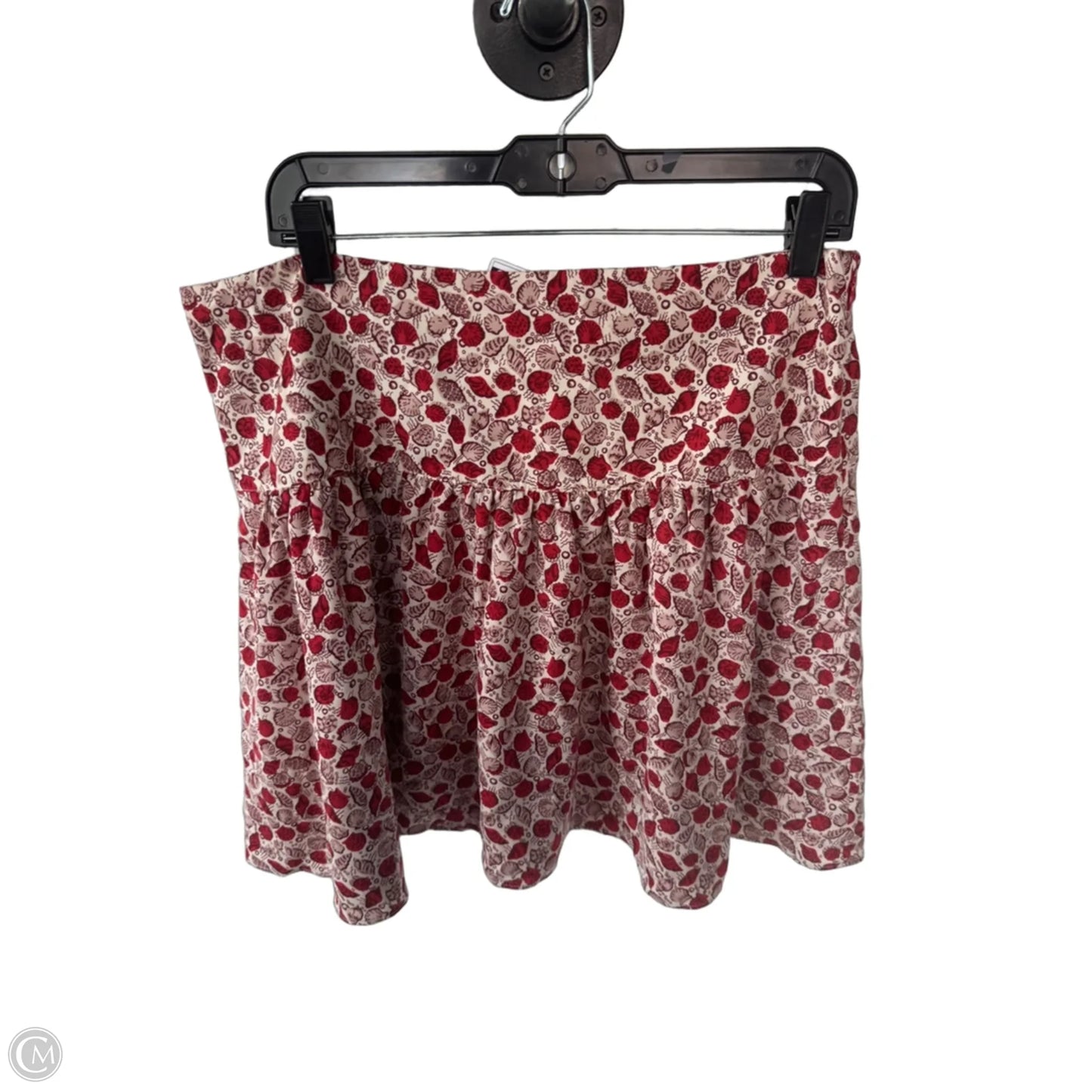 Skirt Mini & Short By Ann Taylor In Cream & Red, Size: L