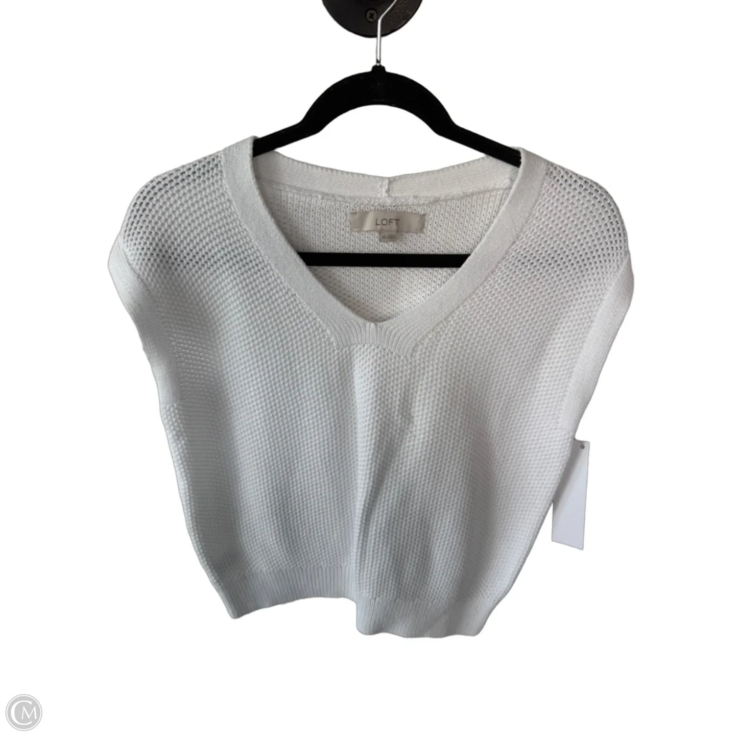 Vest Sweater By Loft In White, Size: Xs
