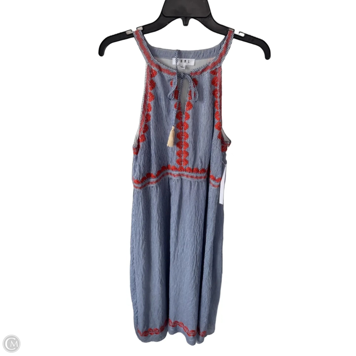 Dress Casual Maxi By Thml In Blue & White, Size: L