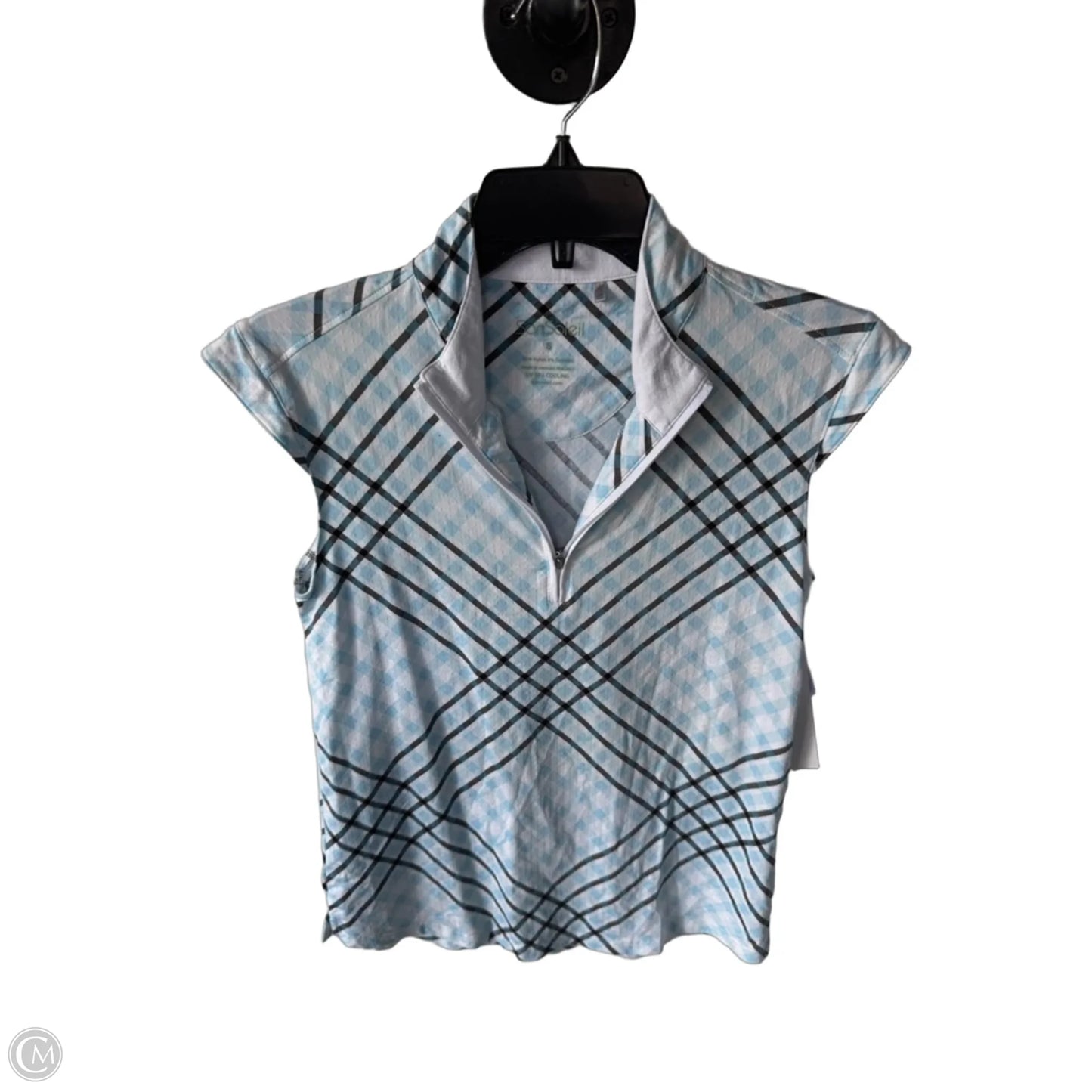 Athletic Top Short Sleeve By Cmc In Blue & White, Size: S