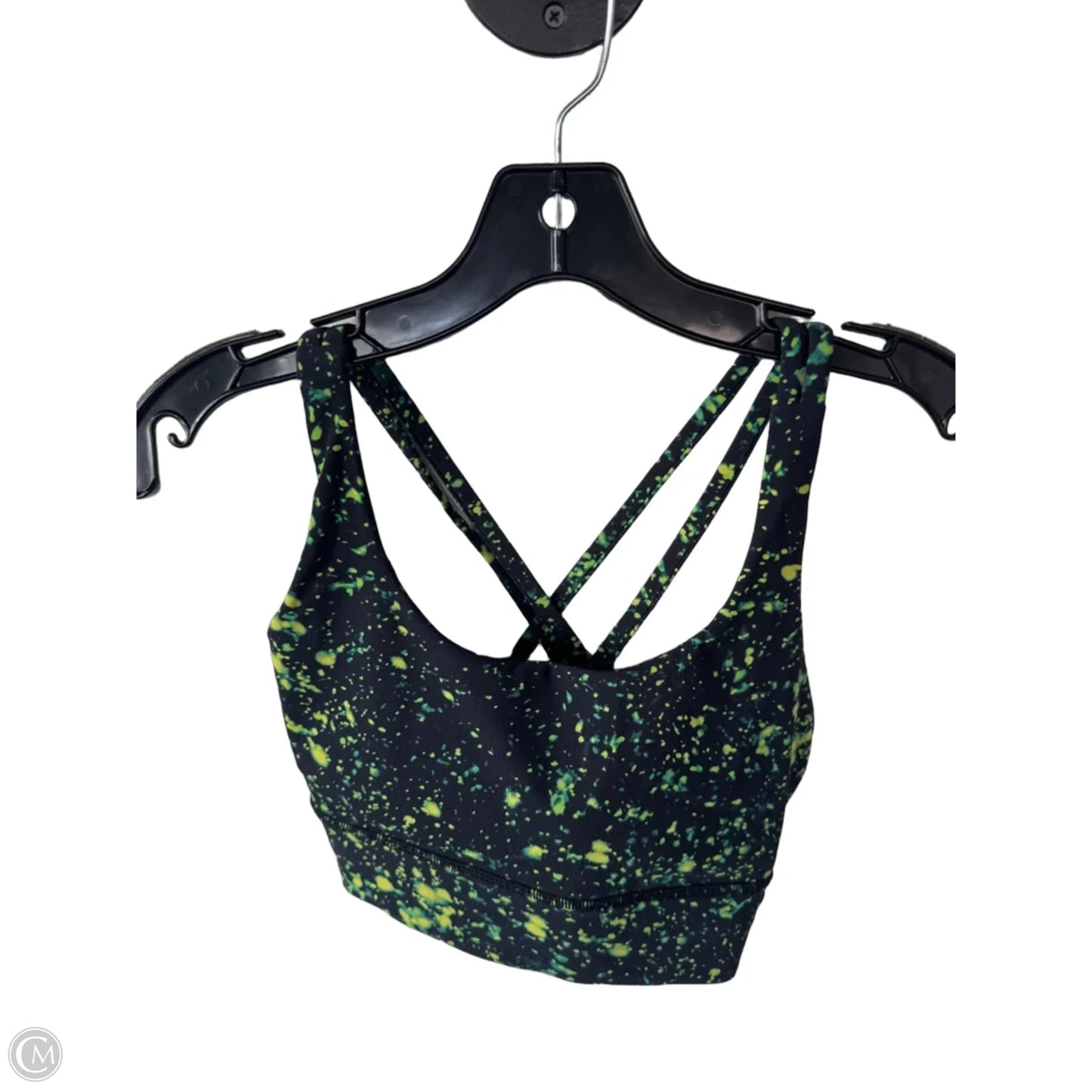 Athletic Bra By Lululemon In Black & Green, Size: S
