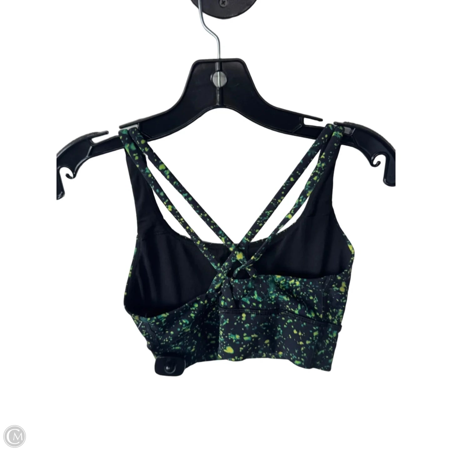 Athletic Bra By Lululemon In Black & Green, Size: S