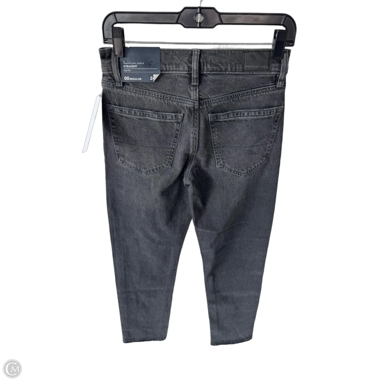 Jeans Straight By American Eagle In Black Denim, Size: 0