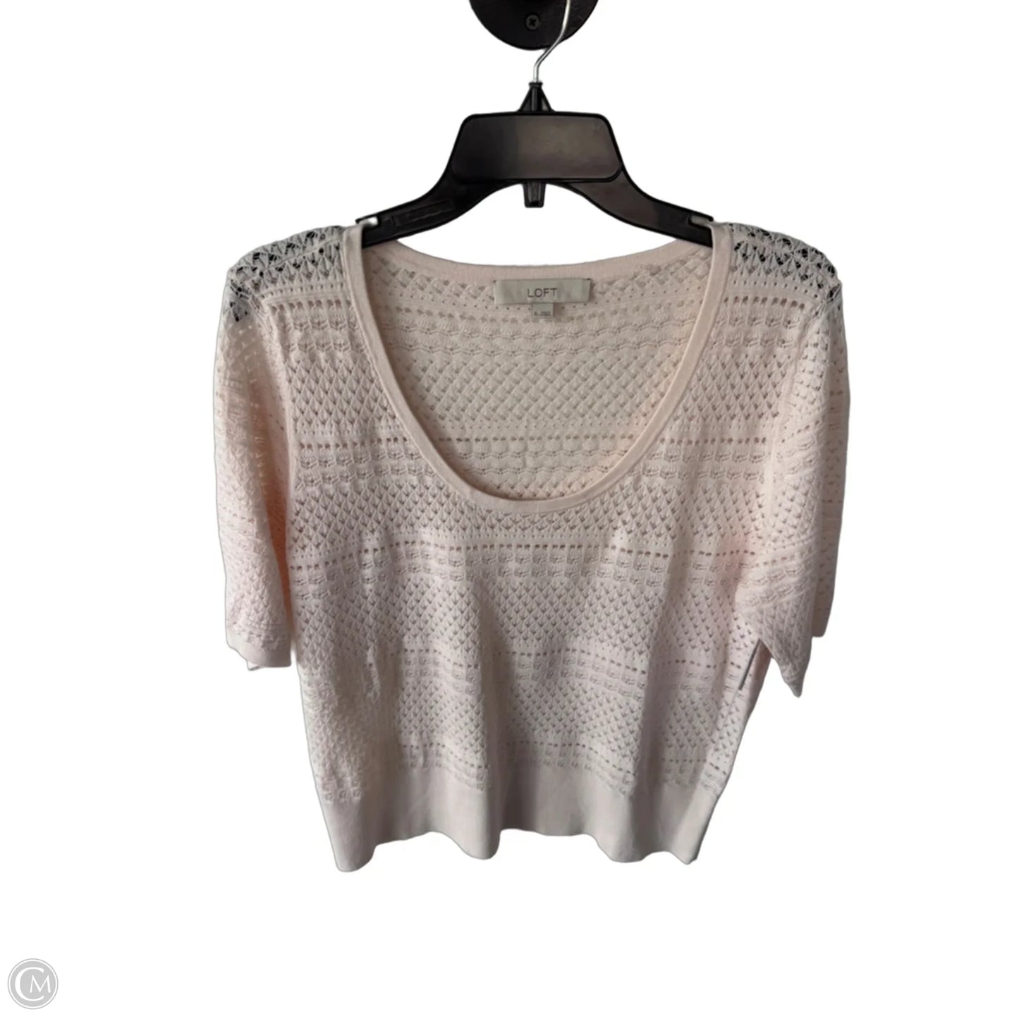Sweater Short Sleeve By Loft In Pink, Size: Xl