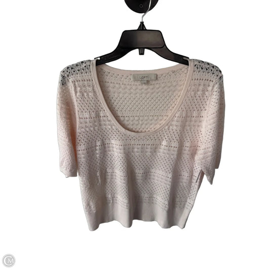 Sweater Short Sleeve By Loft In Pink, Size: Xl