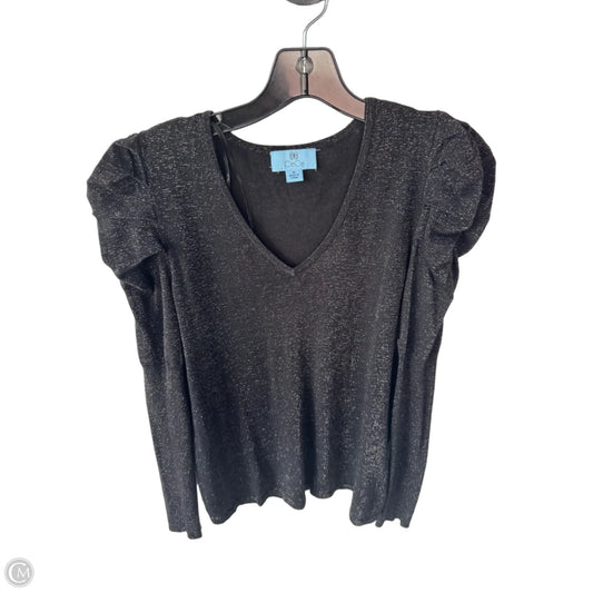 Top Long Sleeve By Cece In Black & Silver, Size: M