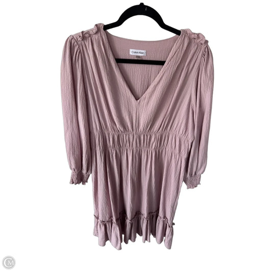 Dress Casual Midi By Calvin Klein In Pink, Size: L