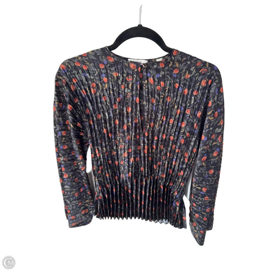 Top Long Sleeve By Vince In Black & Orange, Size: Xxs