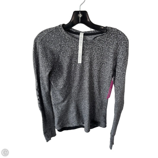 Athletic Top Long Sleeve Crewneck By Lululemon In Black & White, Size: S