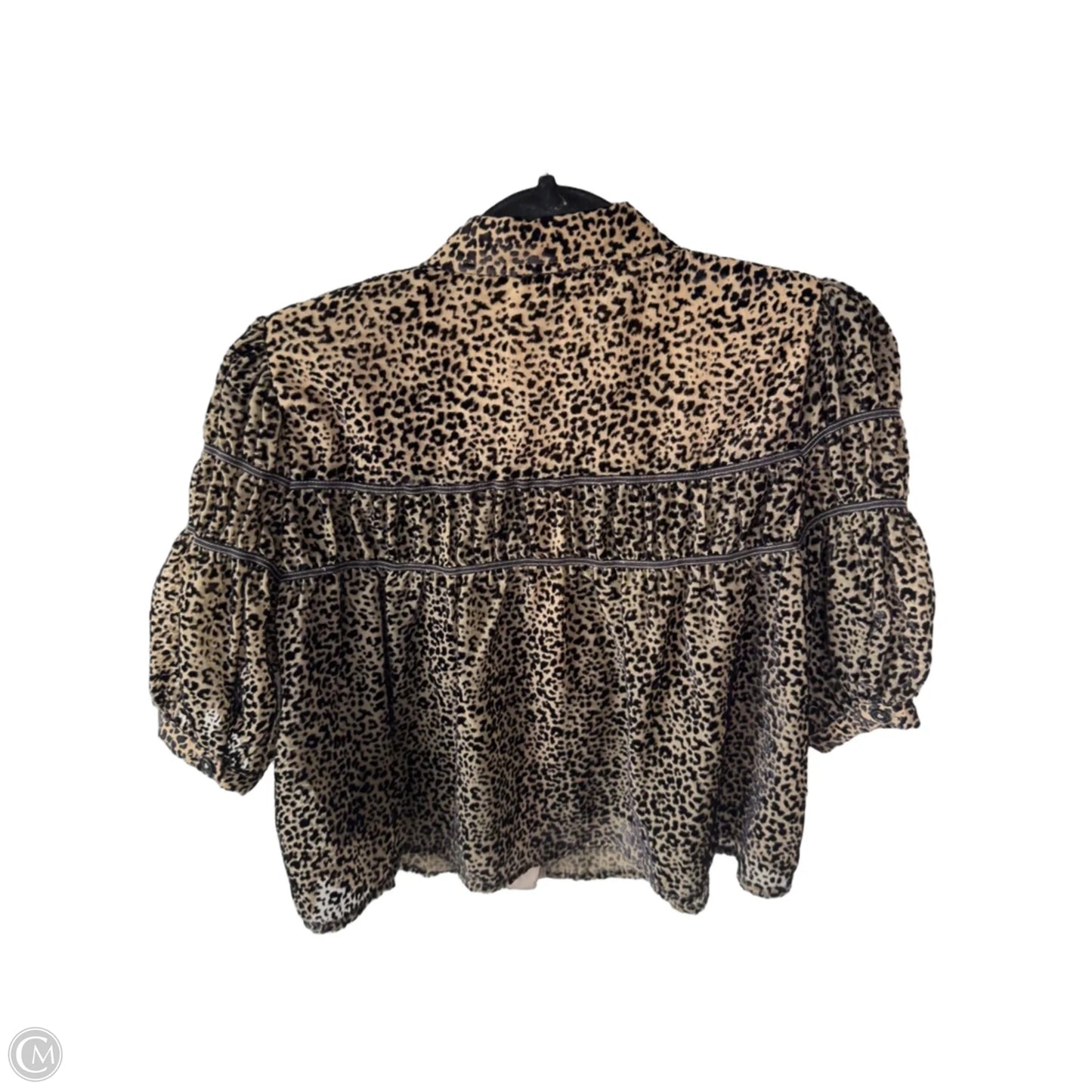 Top Short Sleeve By Maeve In Black & Brown, Size: S