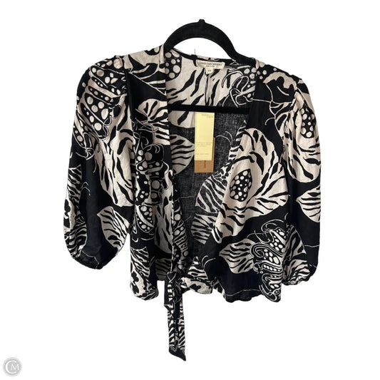 Top Long Sleeve By Christian Siriano In Black & Cream, Size: Xs