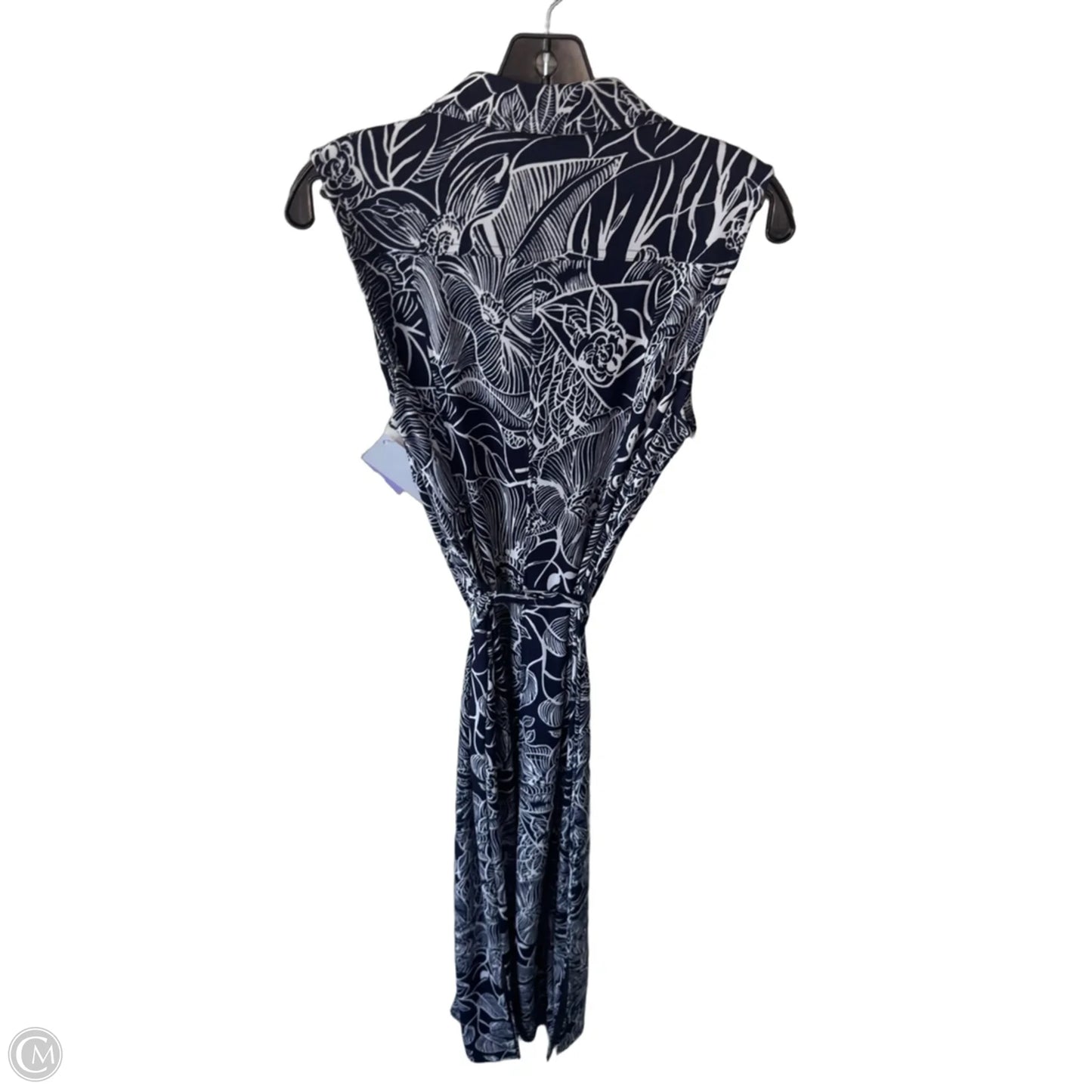 Dress Casual Maxi By Talbots In Blue & White, Size: M