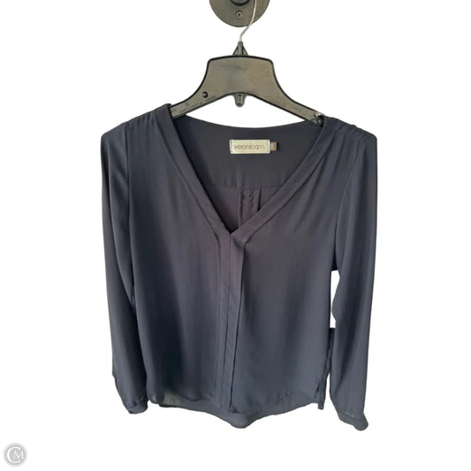 Top Long Sleeve By Veronica M In Navy, Size: Xs
