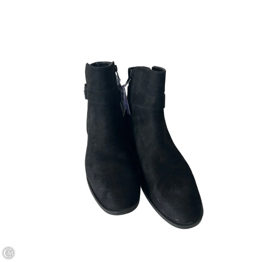 Boots Ankle Flats By Nine West In Black, Size: 9.5