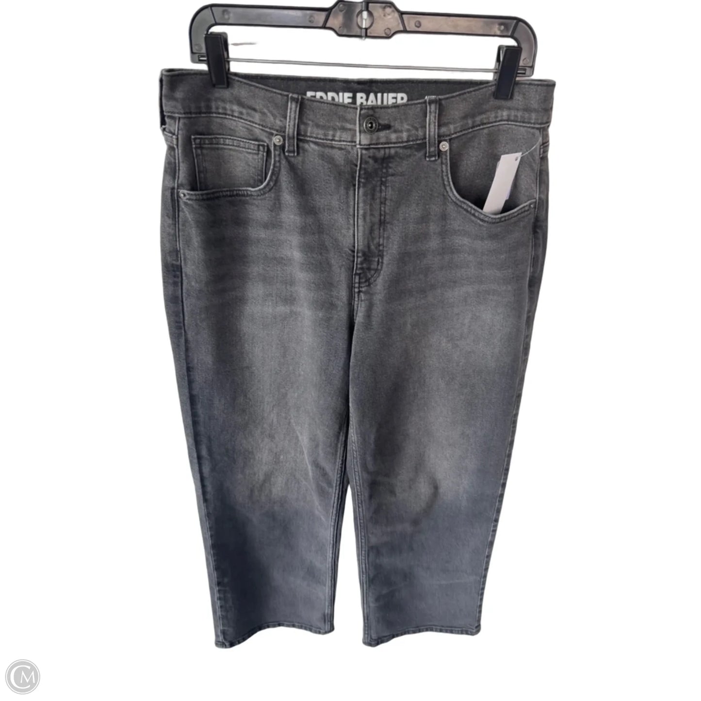 Jeans Straight By Eddie Bauer In Grey Denim, Size: 12