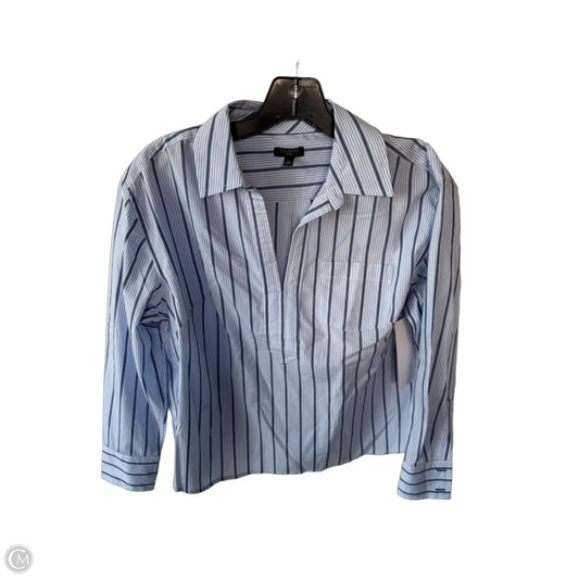 Top Long Sleeve By Talbots In Blue & White, Size: Sp