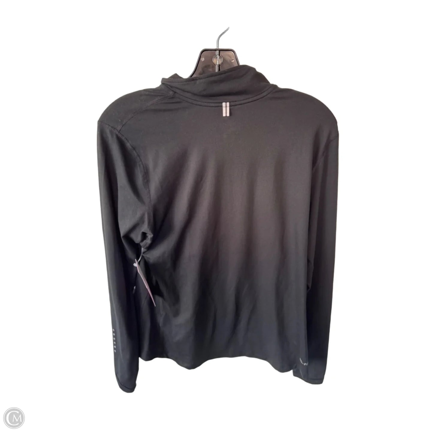 Athletic Top Long Sleeve Collar By Nike Apparel In Black, Size: M