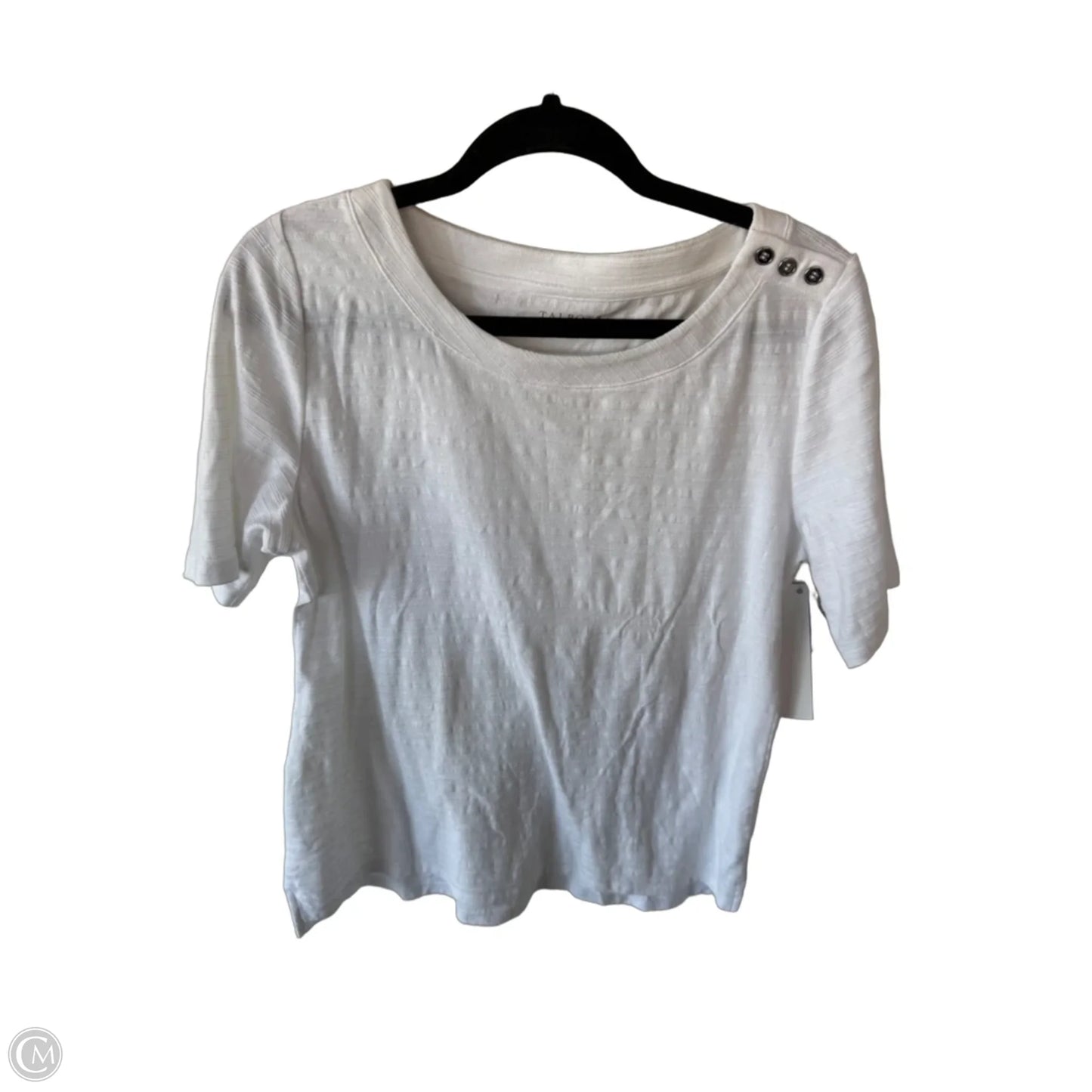 Top Short Sleeve By Talbots In White, Size: M
