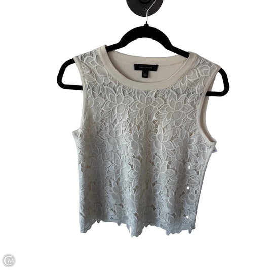 Vest Sweater By Ann Taylor In Cream, Size: S