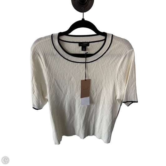 Top Short Sleeve By Halogen In Black & Cream, Size: L