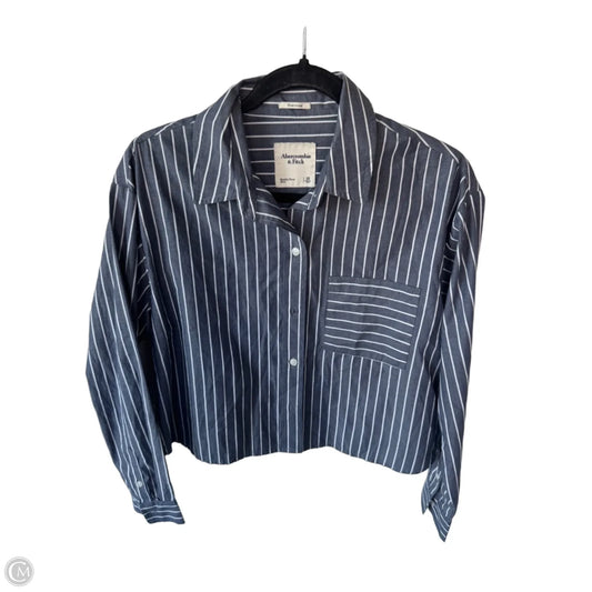 Top Long Sleeve By Abercrombie And Fitch In Grey & White, Size: Xs