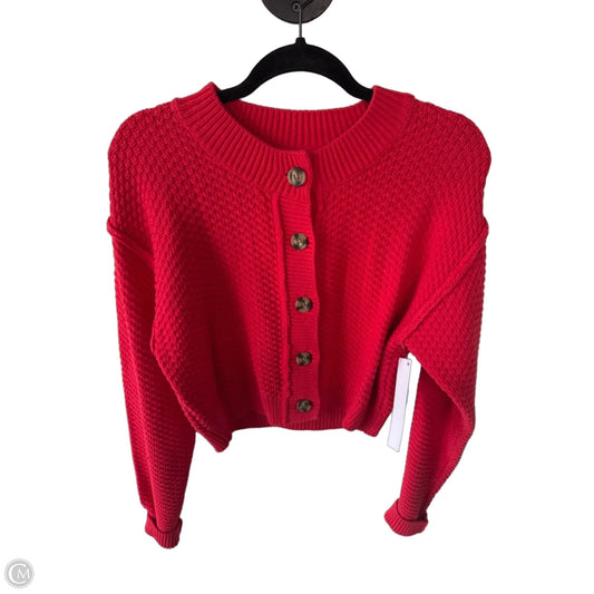 Sweater Cardigan By Free People In Red, Size: Xs