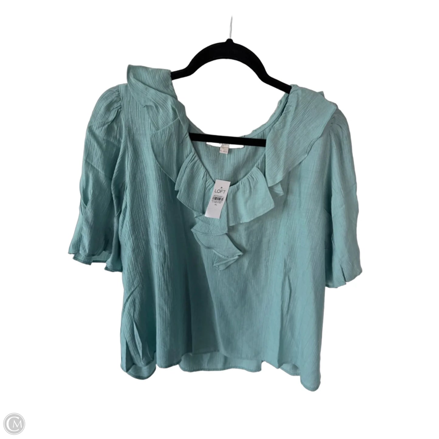Top Short Sleeve By Loft In Blue, Size: Xl