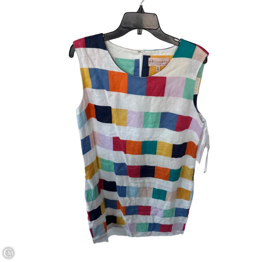 Dress Casual Midi By Philosophy In White & Yellow, Size: Xl