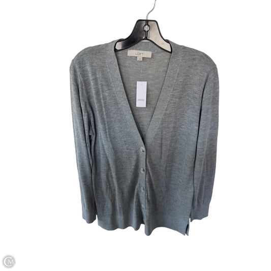 Sweater Cardigan By Loft In Grey, Size: L