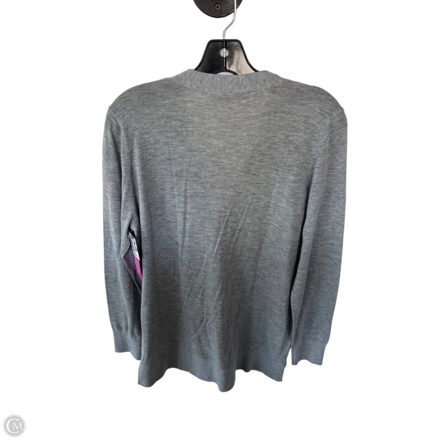 Sweater Cardigan By Loft In Grey, Size: L