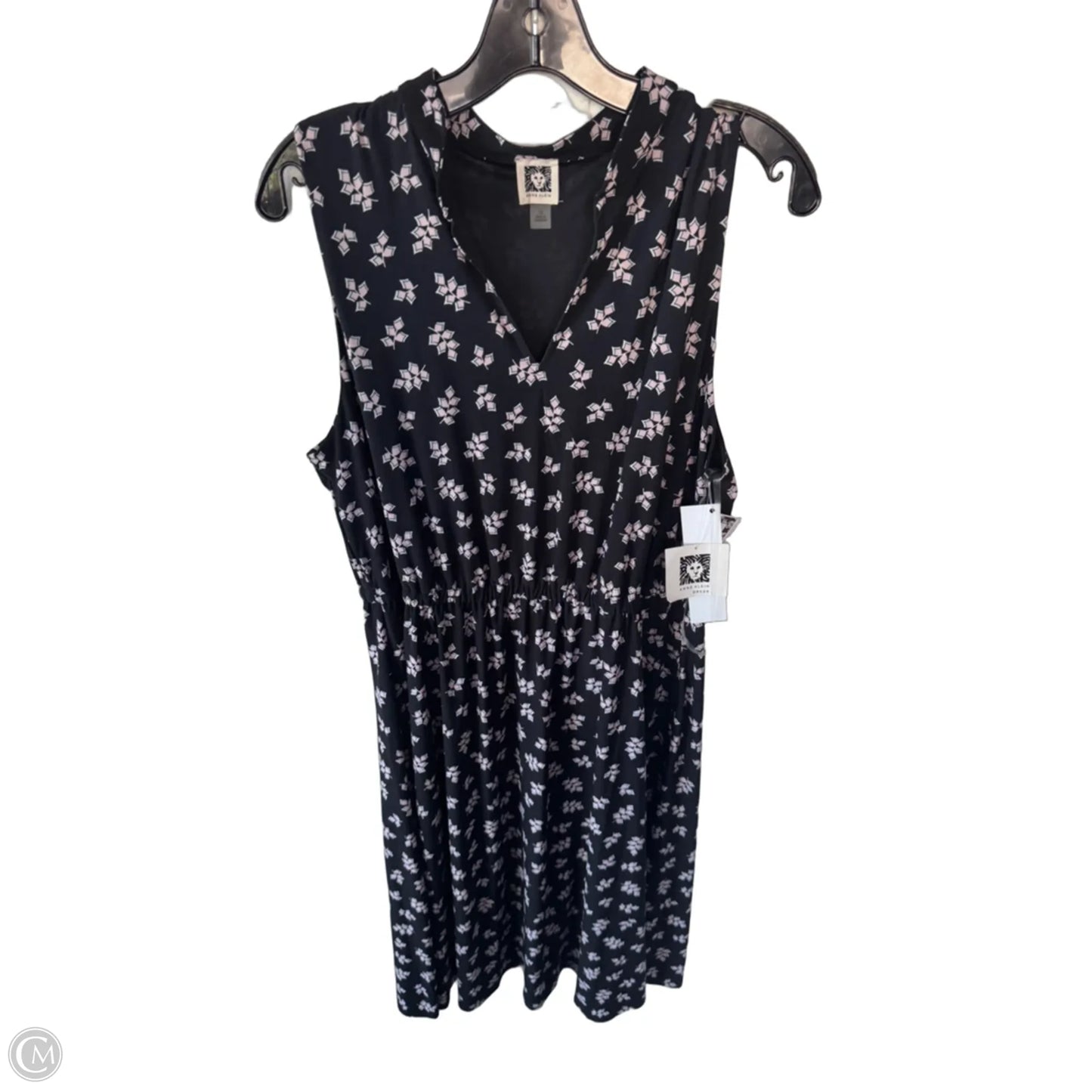 Dress Casual Midi By Anne Klein In Black & Pink, Size: L