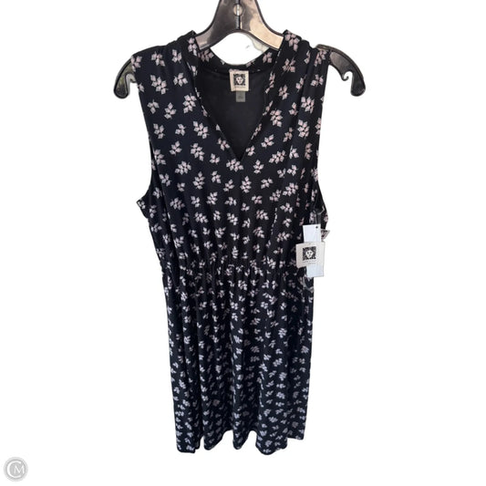 Dress Casual Midi By Anne Klein In Black & Pink, Size: L