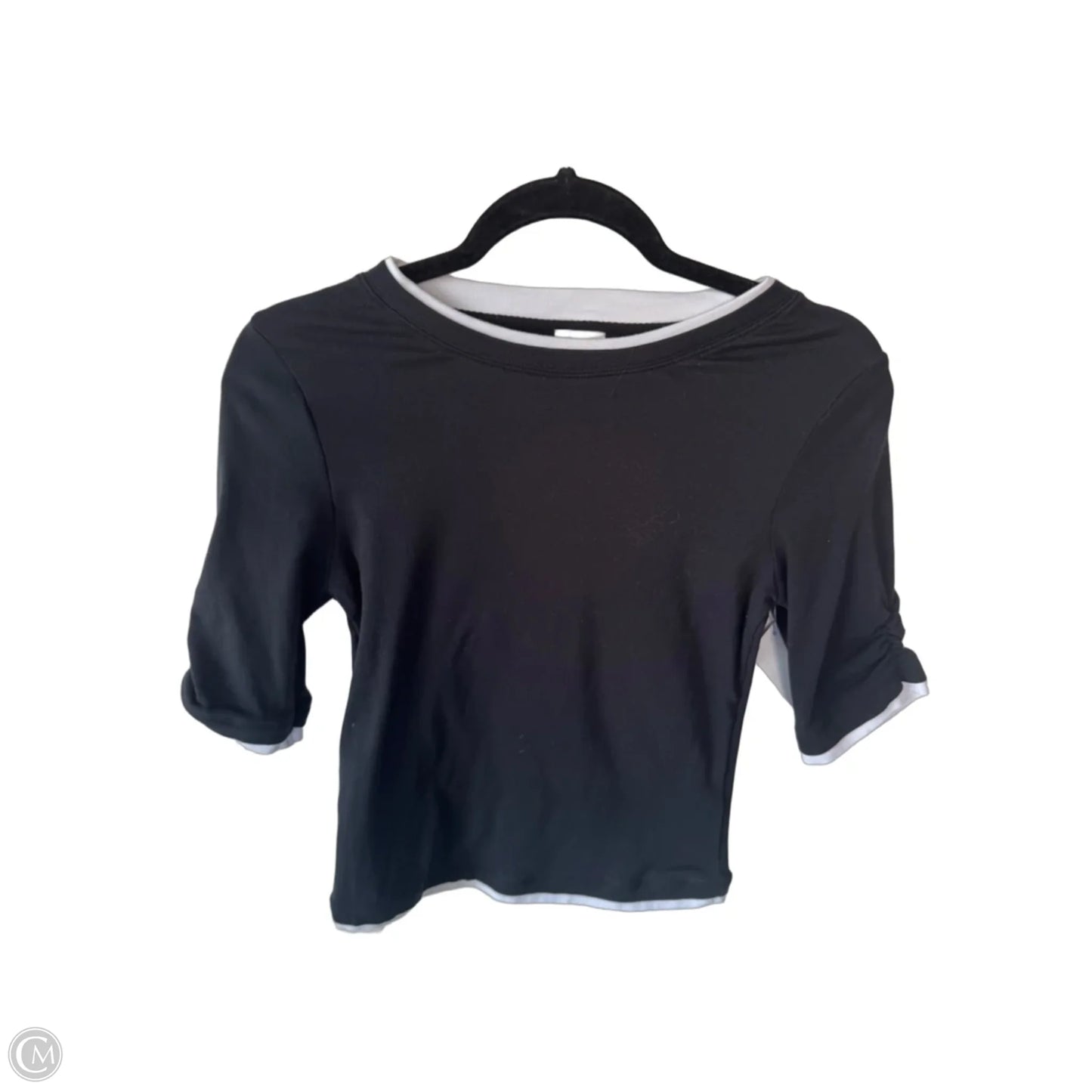 Top Short Sleeve By Maeve In Black & White, Size: S