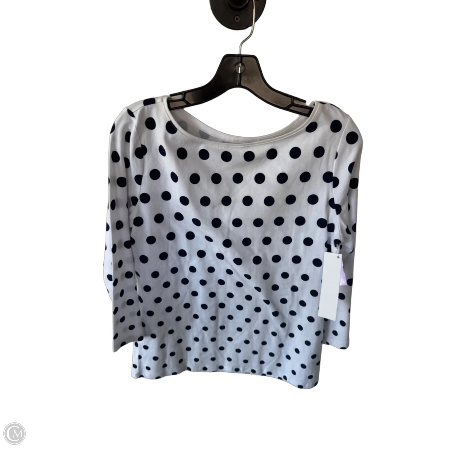 Top 3/4 Sleeve Basic By Talbots In Blue & White, Size: M