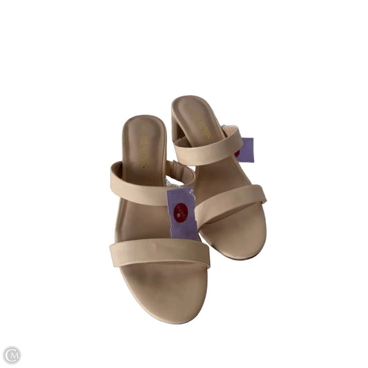 Sandals Heels Block By Dream Pairs In Tan, Size: 8