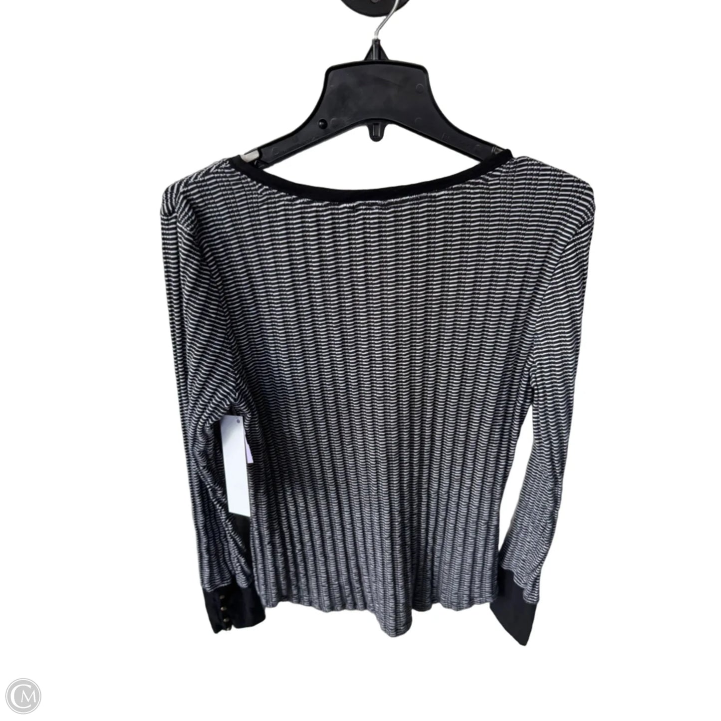 Top Long Sleeve By Pilcro In Black & White, Size: L