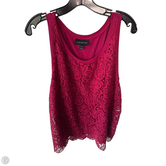 Top Sleeveless By Lane Bryant In Pink & Red, Size: 1x