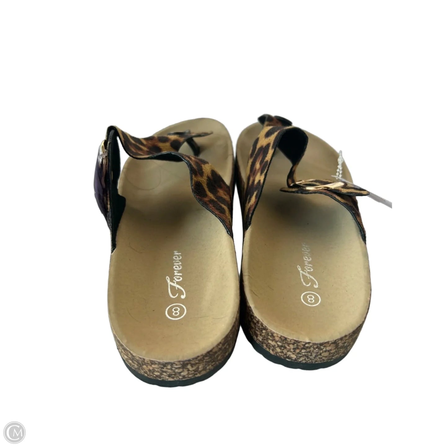 Sandals Flats By Forever In Brown & Tan, Size: 8
