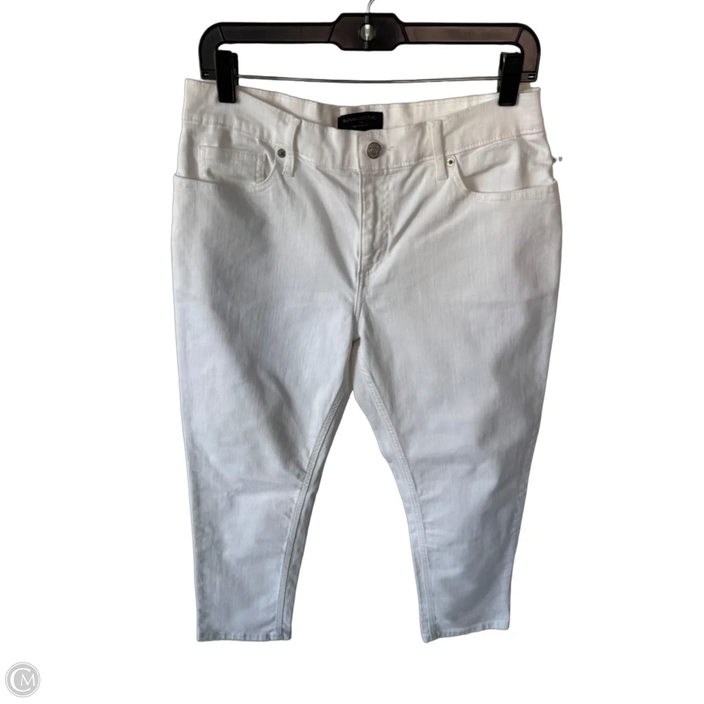Jeans Straight By Banana Republic In White Denim, Size: 8