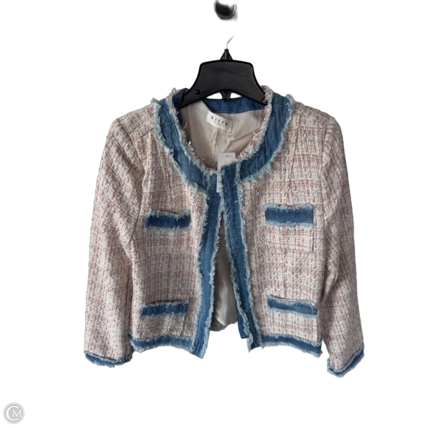 Blazer By Risen In Blue & Pink, Size: M