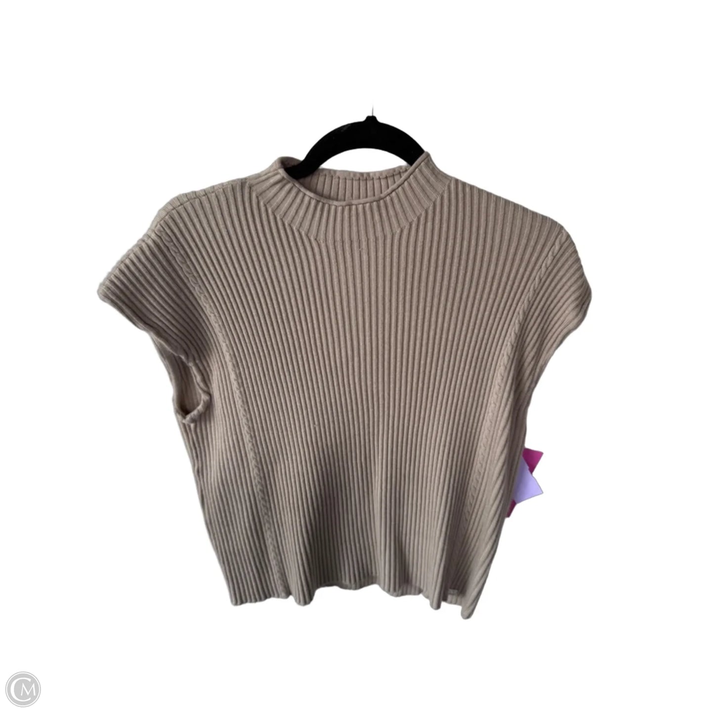 Vest Sweater By Calvin Klein In Tan, Size: L