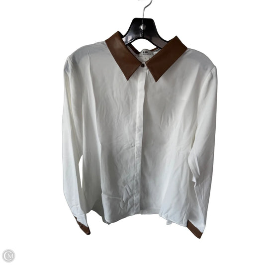 Top Long Sleeve By Have In White, Size: L