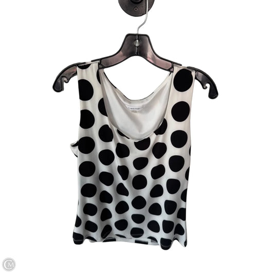 Top Sleeveless By Calvin Klein In Black & White, Size: L